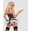 Эротический костюм горничной с юбкой Obsessive Housemaid 5 pcs costume черно-белый L/XL - миниатюра 2