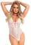 Leg Avenue Floral lace thong teddy OS White One size - миниатюра 3