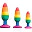Силіконова анальна пробка Wooomy Hiperloo silicone Rainbow Plug S - мініатюра 4