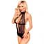 Боди с высоким воротником и глубоким декольте Penthouse - Perfect Lover Black M/L - миниатюра 1