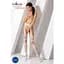 Еротичні колготки-бодістокінг Passion S009 white імітація панчох та пояса S/M/L - мініатюра 2