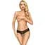 Трусики-стринги Penthouse Pure Instincts Black кружево открытый доступ леопардовый декор S/M - миниатюра 1