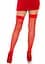Чулки Leg Avenue Fishnet Thigh Highs With Bow Red One size - миниатюра 2
