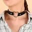 Чокер із серцем у стилі BDSM шкіряний One size K0595-1 - мініатюра 4