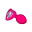 Анальна пробка Pink Silicone Heart White, M - мініатюра 1