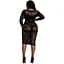 Сукня-бодістокінг Moonlight Plus Model 03 XL-XXXL Black, міді, довгий рукав - мініатюра 2