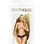Трусики-стрінги Penthouse Pure Instincts M/L Black, мереживо, відкритий доступ, леопардовий декор - мініатюра 3