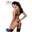 Комплект білизни VALERY Set OpenBra black - Passion Exclusive: стрепи: трусики відкритий ліф L/XL - мініатюра 2