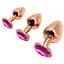Металева анальна пробка Wooomy Tralalo Rose Gold Plug Magenta L діаметр 4 см довжина 9 с - мініатюра 4