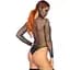 Фетиш-тедді Leg Avenue RhinestOne net hooded teddy One Size Black, довгі рукави, фетиш-капюшон - мініатюра 2