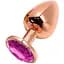 Металева анальна пробка Wooomy Tralalo Rose Gold Plug Magenta L діаметр 4 см довжина 9 с - мініатюра 1