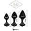 Набор силиконовых анальных пробок FeelzToys Bibi Butt Plug Set 3 шт. Black - миниатюра 2