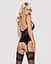 Сатиновый кружевной корсет Obsessive Obsessive 810-COR-1 babydoll & thong S/M - миниатюра 2
