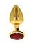 Анальний корок металевий золотистий L Butt Plug With Diamond Jewel Taboom - мініатюра 2