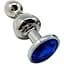 Металева анальна пробка Wooomy Lollypop Double Ball Metal Plug Blue L діаметр 3.5 довжина 10.5 см - мініатюра 1