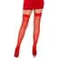 Чулки-сетка с атласным бантиком Leg Avenue Fishnet Thigh Highs With Bow Red, One Size - миниатюра 2