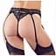 Стрінги з поясом для панчох - Cotelli Collection 2321874 String & Suspender Belt - black S Cottelli 513223218741021 90535 - мініатюра 4