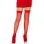 Чулки-сетка Leg Avenue Nylon Fishnet Thigh Highs Red, мелкая сетка, One Size - миниатюра 3