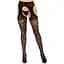 Чулки Leg Avenue Eyelet lace suspender hose Black One Size - миниатюра 4