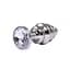 Анальна пробка Fantasy Silver Ribbed Butt Plug M 8 см (білий) - мініатюра 4