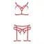 Комплект белья MAGALI Set OpenBra red - Passion Exclusive: стрэпы: лиф трусики и пояс L/XL - миниатюра 4