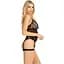 Комплект Leg Avenue Lace cami garter and g-stRing Black One Size - мініатюра 3