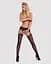 Сетчатые чулки-стокинги с цветочным рисунком Obsessive Garter stockings S207 черные имитаци XL/XXL - миниатюра 3