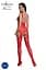 Бодистокинг Passion ECO BS005 плотный открытый доступ имитация подвязок S/M/L red - миниатюра 2