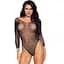 Боди Leg Avenue Crystalized fishnet bodysuit Black One Size - миниатюра 1