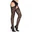 Колготки Leg Avenue Cross Hatch Floral Lace Suspender Hose One Size - мініатюра 3