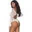 Еротичне боді-бодістокінг Leg Avenue Snap crotch Thong back teddy White S/M - мініатюра 2