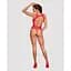 Ажурний бодістокінг із ефектом шнурівки Obsessive B120 teddy Red S/M/L - мініатюра 4