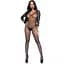 Бодістокінг Leg Avenue V Front Bodystocking One Size Black, дрібна сітка, доступ - мініатюра 4