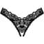 Мереживні стрінги Obsessive Donna Dream crotchless Thong XS/S Black, відкритий доступ - мініатюра 3