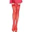 Чулки-сетка с атласным бантиком Leg Avenue Fishnet Thigh Highs With Bow Red, One Size - миниатюра 1