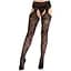 Колготки Leg Avenue Cross Hatch Floral Lace Suspender Hose One Size - мініатюра 1