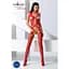 Бодистокинг Passion BS059 комбинезон имитация чулок S/M/L red - миниатюра 2