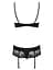 Кружевной эротический комплект Obsessive Wonderia L/XL черный - миниатюра 7