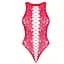Ажурний бодістокінг із ефектом шнурівки Obsessive B120 teddy Red S/M/L - мініатюра 1