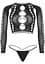 Комплект Leg Avenue Long sleeve crop top & string Black One Size - мініатюра 3