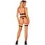 Комплект білизни Obsessive Selinne 3-pcs set XS/S Black, бюстгальтер, стрінги пояс для панчіх - мініатюра 7
