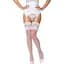 Панчохи під пояс із широким мереживом Obsessive 810-STO-2 stockings S/M, білі - мініатюра 1