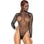 Фетиш-тедді Leg Avenue RhinestOne net hooded teddy One Size Black, довгі рукави, фетиш-капюшон - мініатюра 1