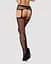 Сетчатые чулки-стокинги с узором на ягодицах Obsessive Garter stockings S232 черные имитация S/M/L - миниатюра 2