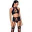 Комплект из эко-кожи с имитацией шнуровки Passion Nancy Set black L/XL - миниатюра 1