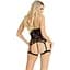 Комплект Leg Avenue Lace cami garter and g-stRing Black One Size - мініатюра 4