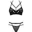 Еротичний комплект під латекс зі стрепами Obsessive Bagirela 2-pcs set L/XL, чорний - мініатюра 5