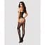 Бодістокінг Obsessive Bodystocking F235 S/M/L, тонкі підв’язки, ніжний декор, сіточка - мініатюра 3