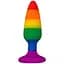 Силіконова анальна пробка Wooomy Hiperloo Silicone Rainbow Plug S діаметр 2.4 см довжина 9 см - мініатюра 1
