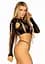 Комплект Leg Avenue Long sleeve crop top & string Black One Size - мініатюра 4